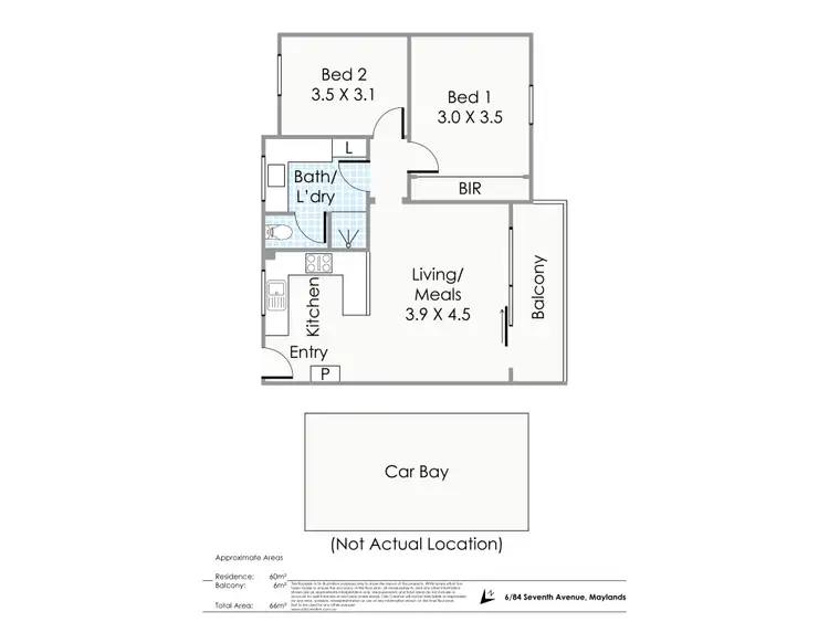 Floorplan of Homely unit listing, 6/84 Seventh Avenue, Maylands WA 6051