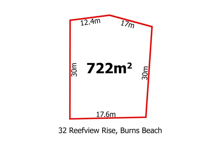 Floorplan of Homely land listing, 32 Reefview Rise, Burns Beach WA 6028
