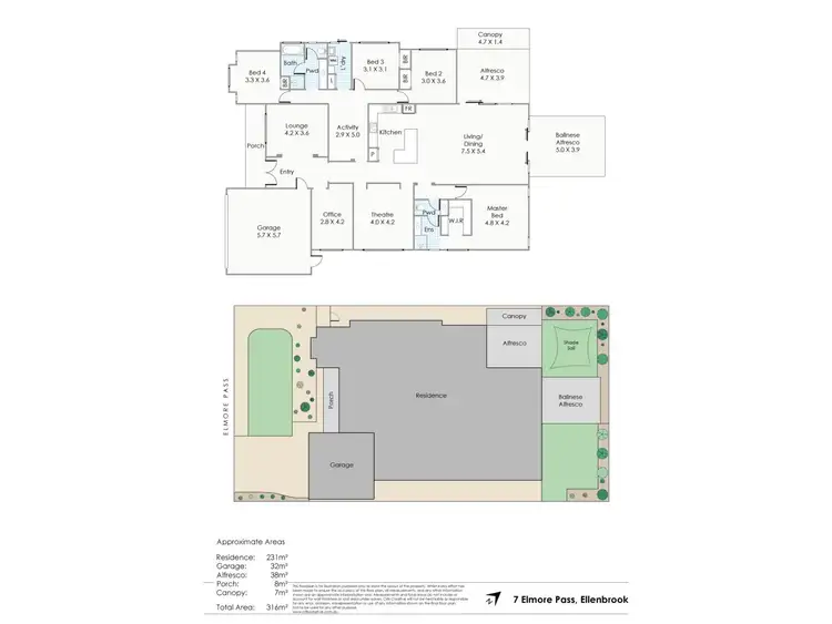 Floorplan of Homely house listing, 7 Elmore Pass, Ellenbrook WA 6069