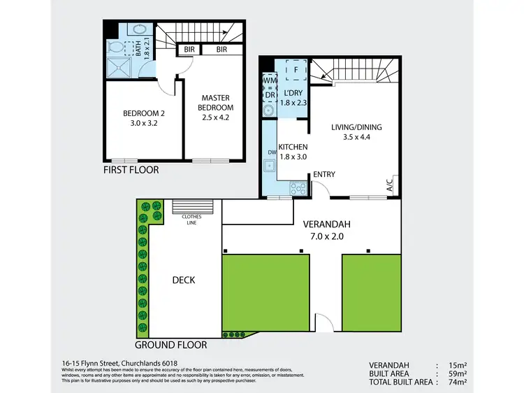 Floorplan of Homely townhouse listing, 16/15 Flynn Street, Churchlands WA 6018
