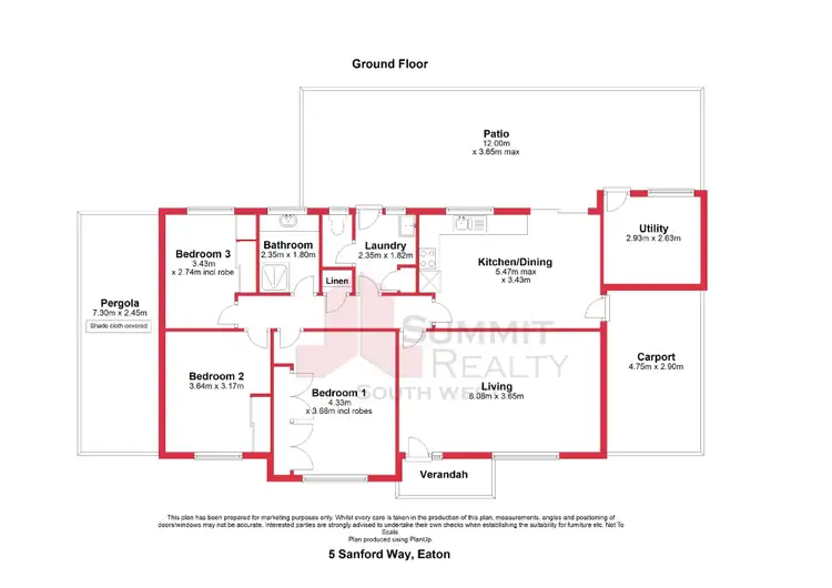 Floorplan of Homely house listing, 5 Sanford  Way, Eaton WA 6232