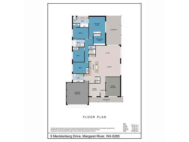 Floorplan of Homely house listing, 9 Mecklenberg Drive, Margaret River WA 6285