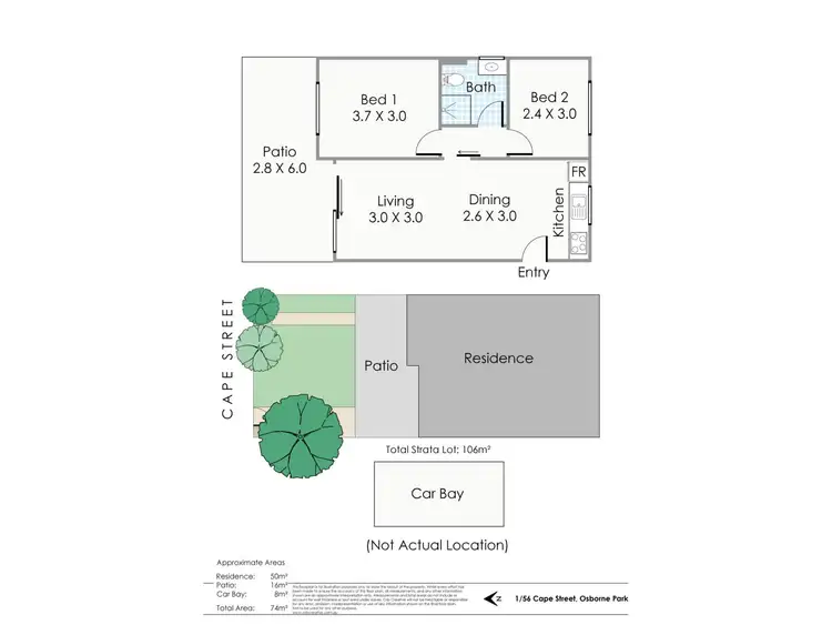 Floorplan of Homely unit listing, 1/56 Cape Street, Osborne Park WA 6017