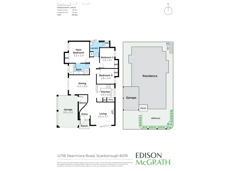 Floorplan of Homely villa listing, 2/118 Deanmore Road, Scarborough WA 6019
