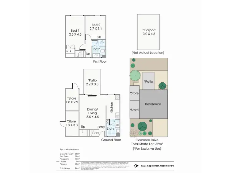 Floorplan of Homely townhouse listing, 17/36 Cape Street, Osborne Park WA 6017