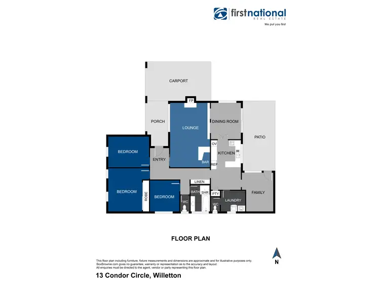 Floorplan of Homely house listing, 13 Condor Circle, Willetton WA 6155