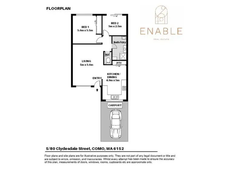 Floorplan of Homely villa listing, 5/80 Clydesdale Street, Como WA 6152