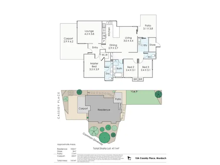 Floorplan of Homely house listing, 15A Cassidy Place, Murdoch WA 6150
