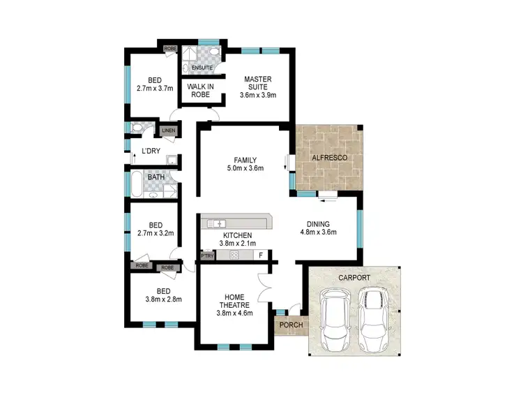 Floorplan of Homely house listing, 3 Gascoyne Circle, Millbridge WA 6232