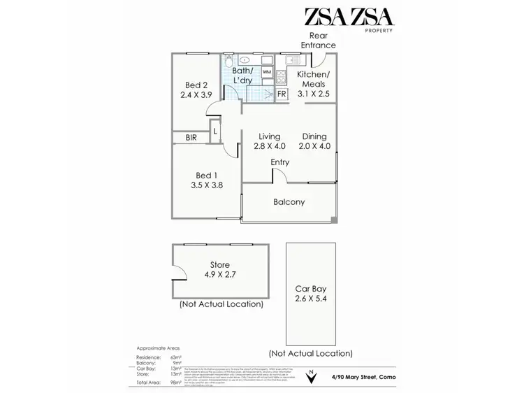 Floorplan of Homely apartment listing, 4/90 Mary Street, Como WA 6152
