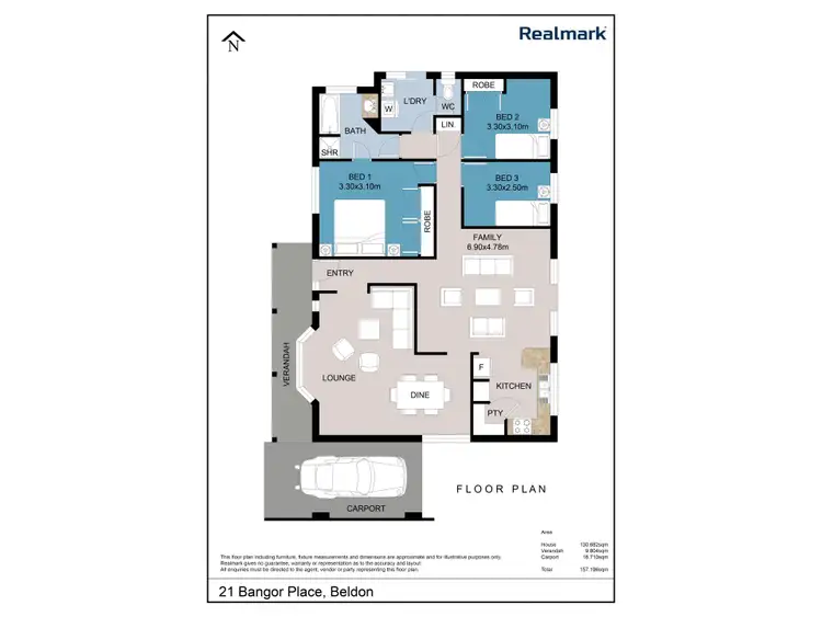 Floorplan of Homely house listing, 21 Bangor Place, Beldon WA 6027