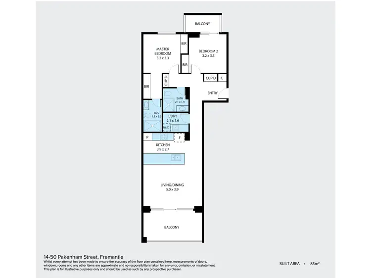 Floorplan of Homely apartment listing, 14/50 Pakenham Street, Fremantle WA 6160