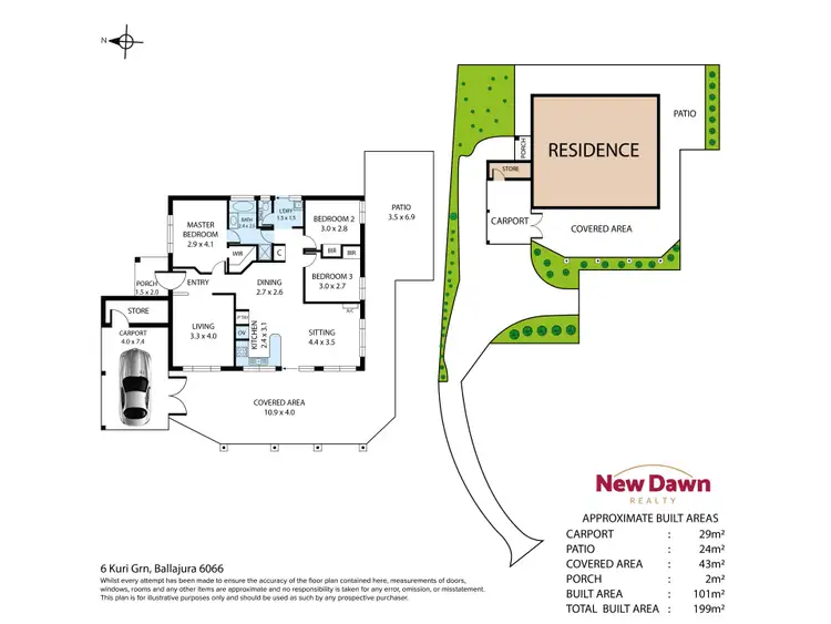 Floorplan of Homely house listing, 6A Kuri Green, Ballajura WA 6066