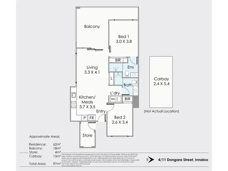 Floorplan of Homely apartment listing, 4/11 Dongara Street, Innaloo WA 6018
