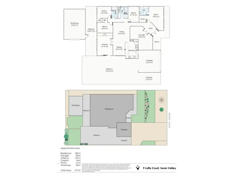 Floorplan of Homely house listing, 9 Luffe Court, Swan View WA 6056
