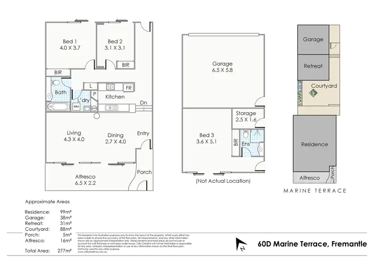 Floorplan of Homely unit listing, 60D Marine Terrace, Fremantle WA 6160