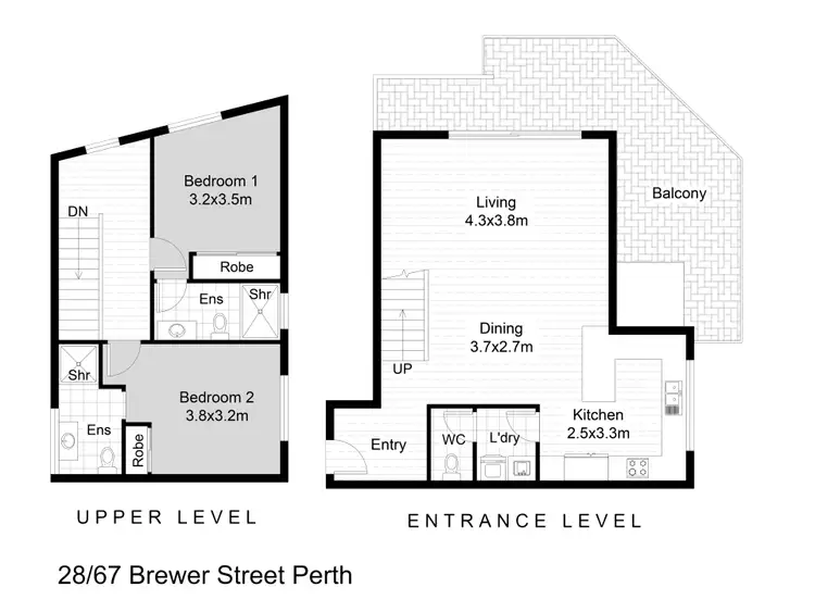 Floorplan of Homely apartment listing, 28/67 Brewer Street, Perth WA 6000