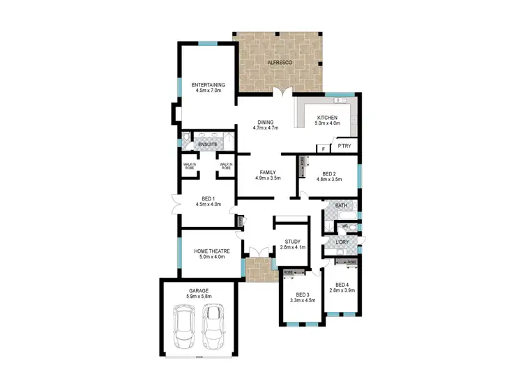 Floorplan of Homely house listing, 3 Shier Rise, Burekup WA 6227
