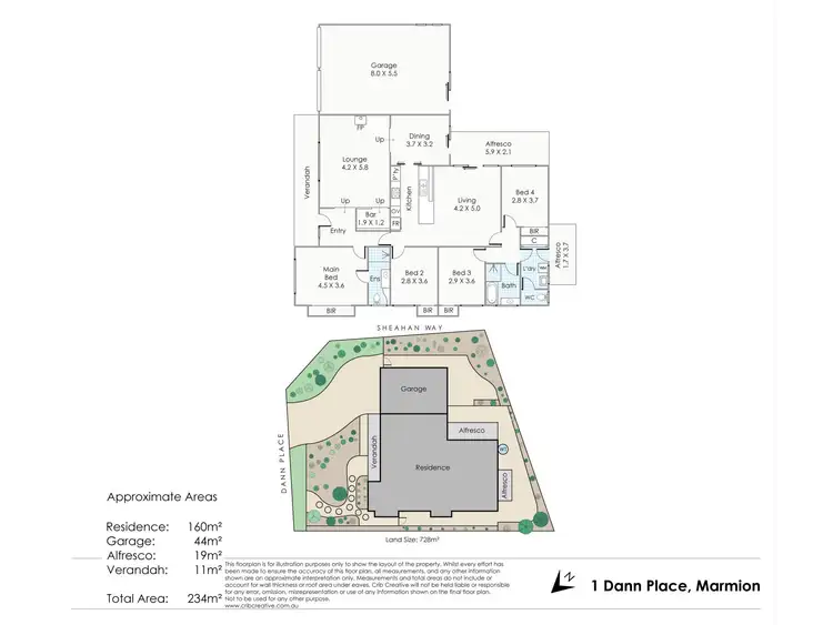 Floorplan of Homely house listing, 1 Dann Place, Marmion WA 6020