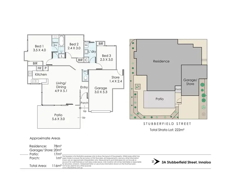 Floorplan of Homely villa listing, 3A Stubberfield Street, Innaloo WA 6018