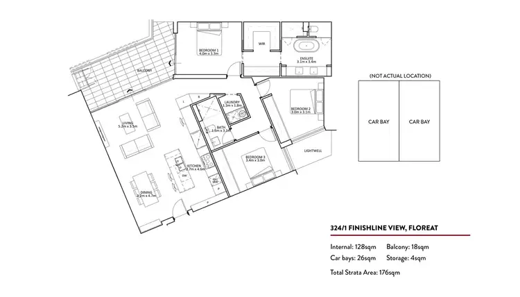 Floorplan of Homely apartment listing, 124/1 Finishline View, Floreat WA 6014