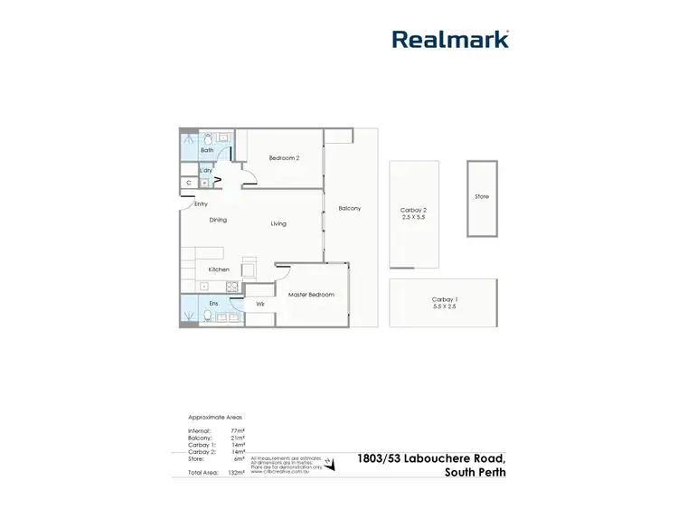 Floorplan of Homely apartment listing, 1803/53 Labouchere Road, South Perth WA 6151