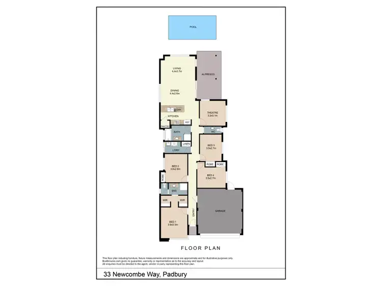 Floorplan of Homely house listing, 33 Newcombe Way, Padbury WA 6025