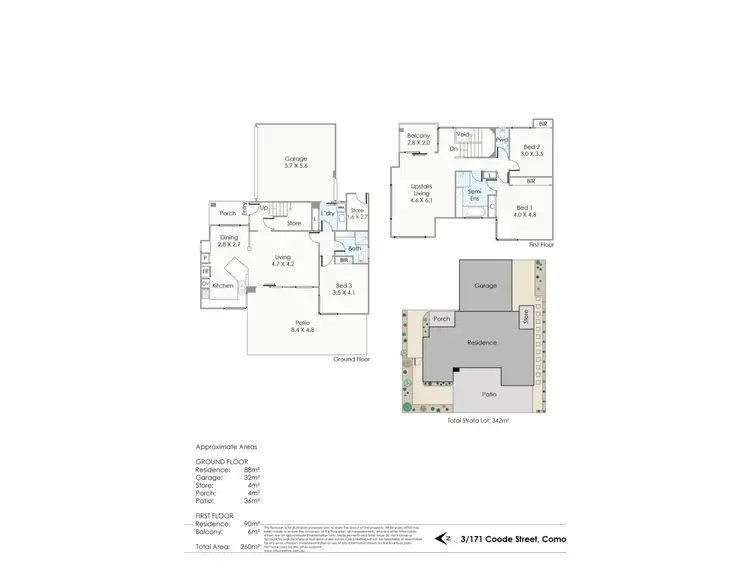 Floorplan of Homely townhouse listing, 3/171 Coode Street, Como WA 6152