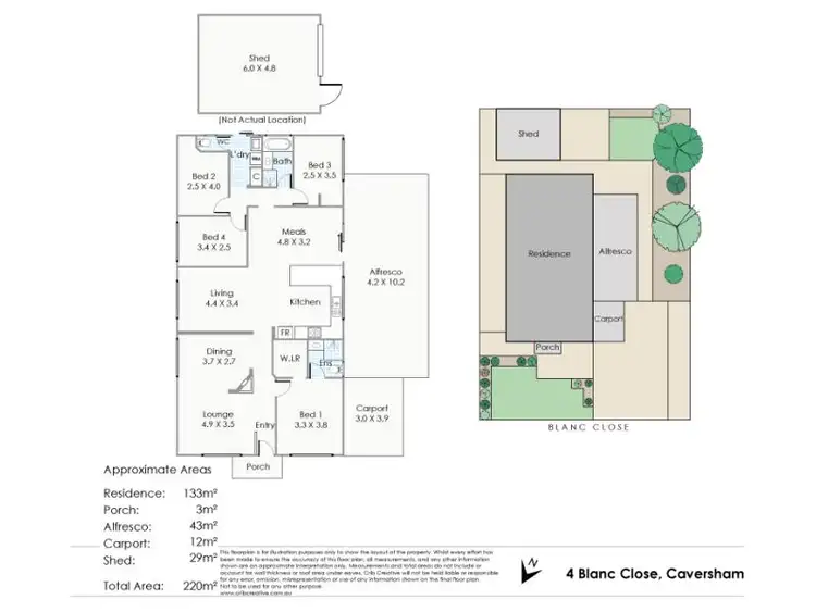 Floorplan of Homely house listing, 4 Blanc Close, Caversham WA 6055
