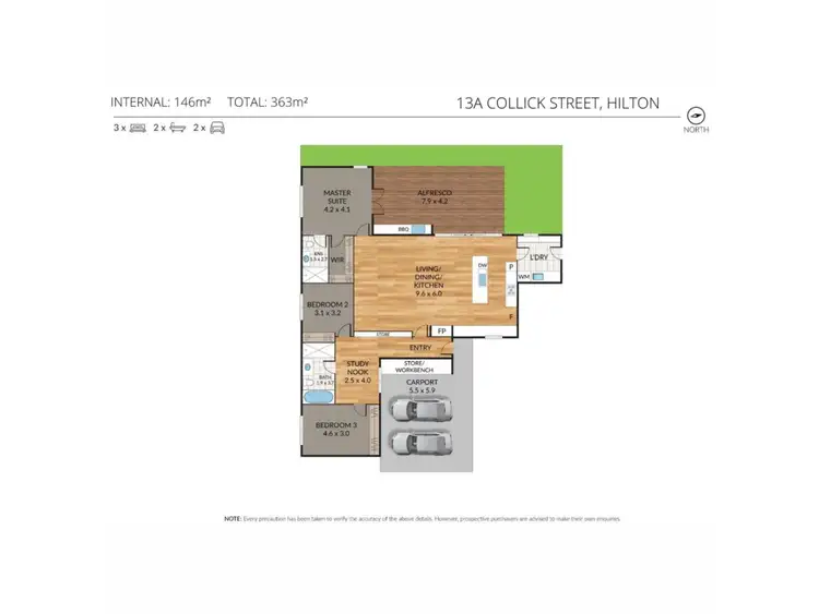 Floorplan of Homely house listing, 13a Collick Street, Hilton WA 6163