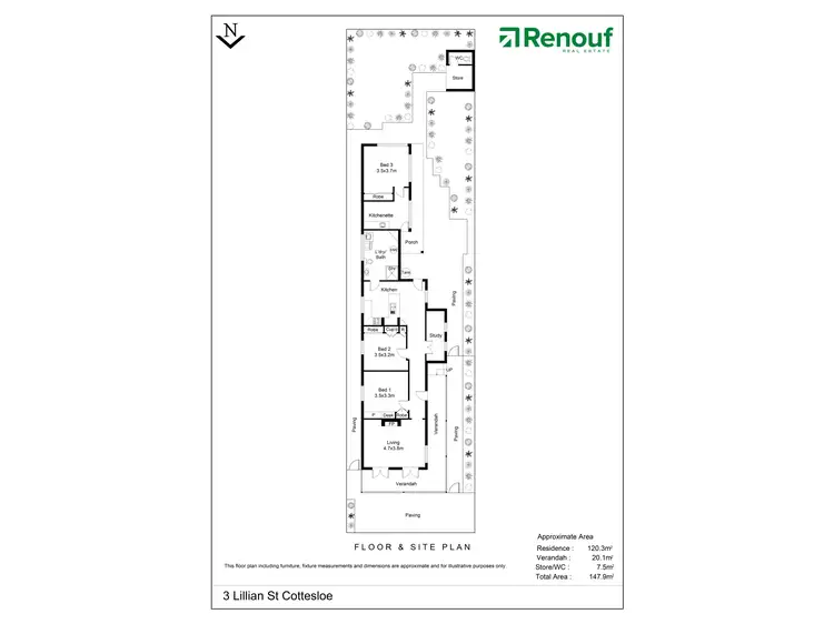 Floorplan of Homely house listing, 3 Lillian Street, Cottesloe WA 6011