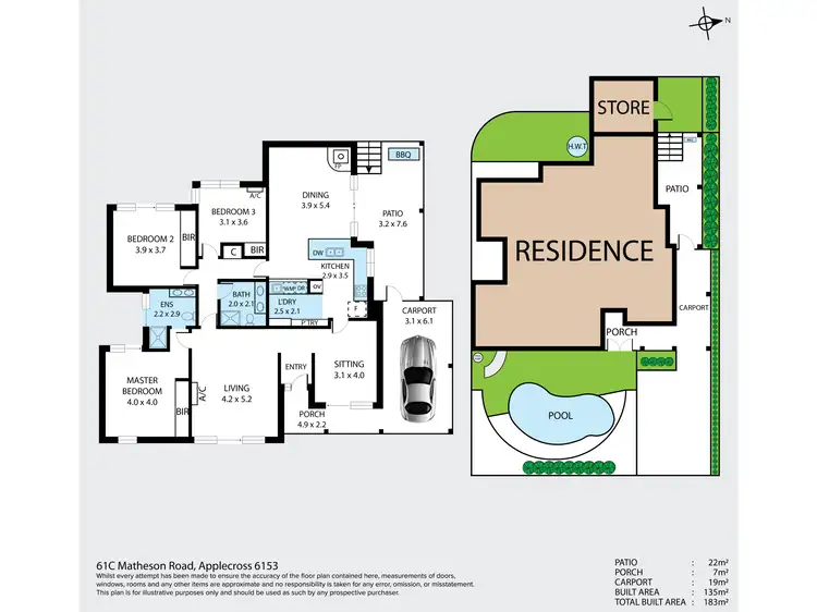 Floorplan of Homely house listing, 61C Matheson Road, Applecross WA 6153
