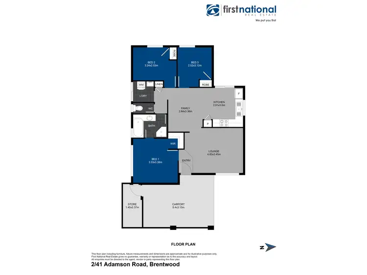 Floorplan of Homely villa listing, 2/41 Adamson Road, Brentwood WA 6153