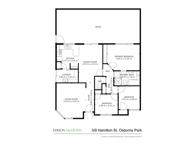 Floorplan of Homely villa listing, 3/9 Hamilton Street, Osborne Park WA 6017