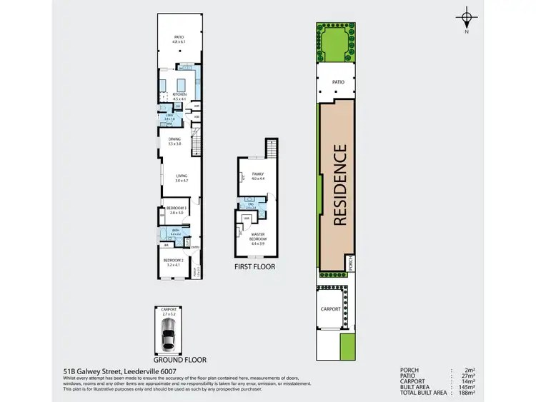 Floorplan of Homely house listing, 51B Galwey Street, Leederville WA 6007