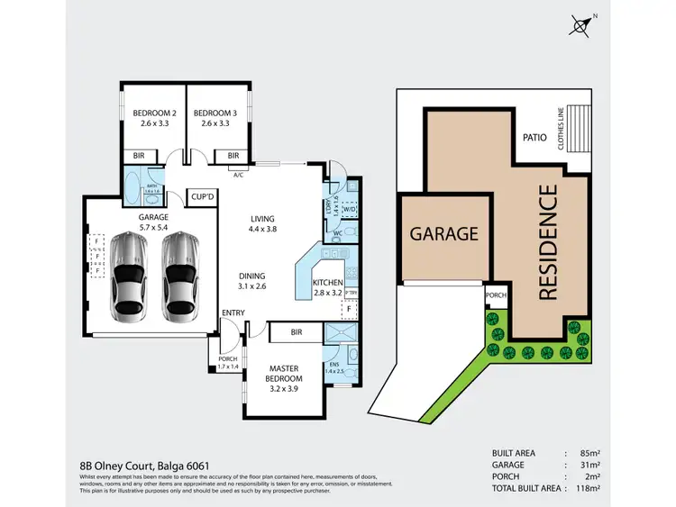 Floorplan of Homely villa listing, 8B Olney Court, Balga WA 6061