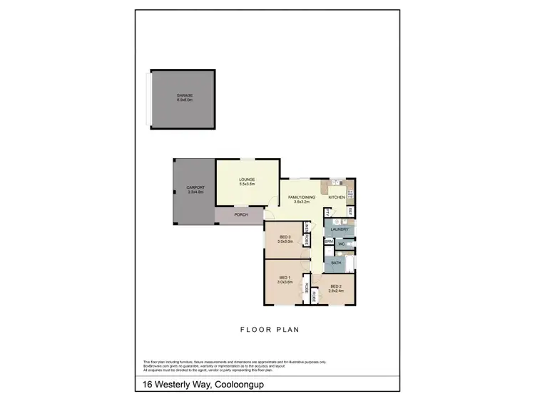 Floorplan of Homely house listing, 16 Westerly Way, Cooloongup WA 6168