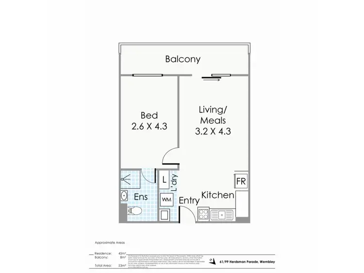 Floorplan of Homely apartment listing, 61/99 Herdsman Parade, Wembley WA 6014