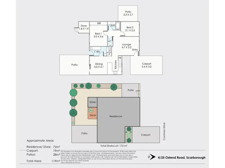 Floorplan of Homely villa listing, 4/25 Ostend Road, Scarborough WA 6019