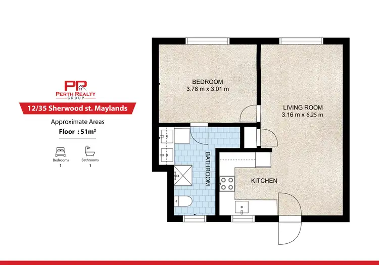 Floorplan of Homely unit listing, 12/35 Sherwood Street, Maylands WA 6051