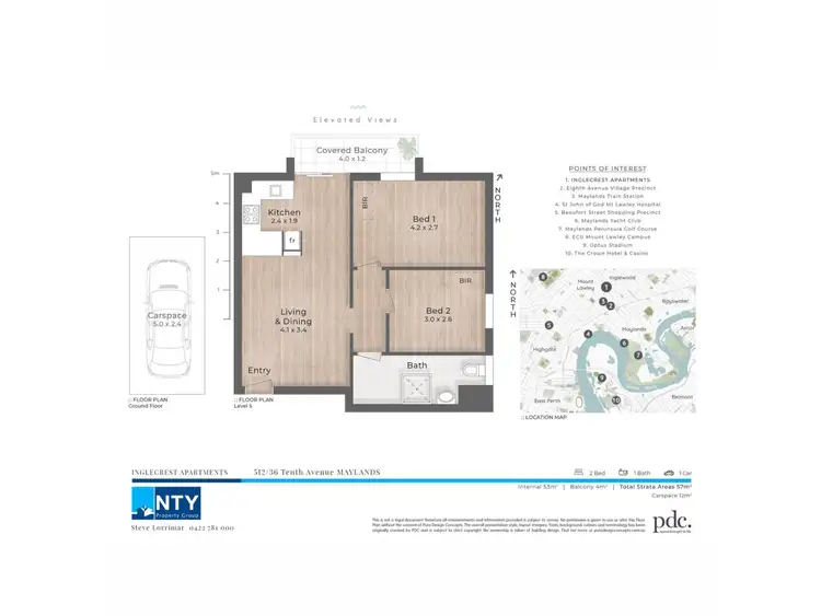Floorplan of Homely apartment listing, 512/36 Tenth Avenue, Maylands WA 6051