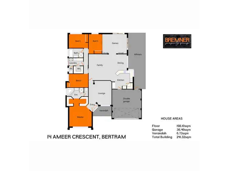 Floorplan of Homely house listing, 14 Ameer Crescent, Bertram WA 6167
