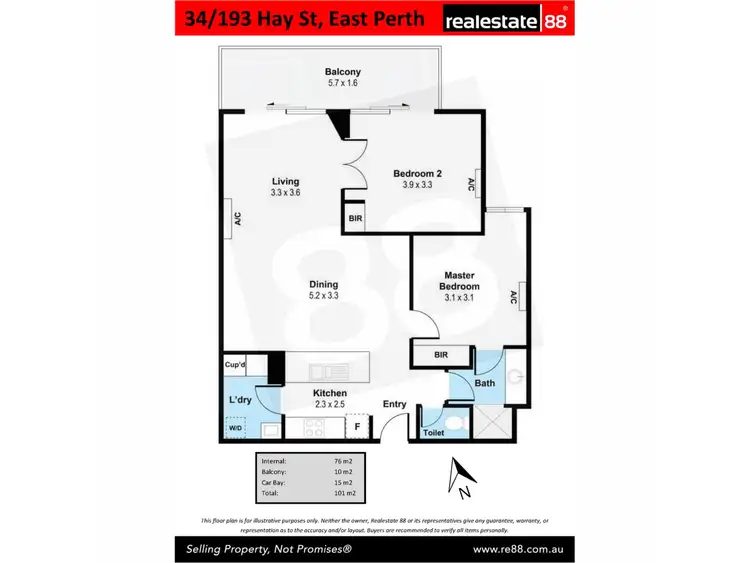 Floorplan of Homely apartment listing, 34/193 Hay Street, East Perth WA 6004