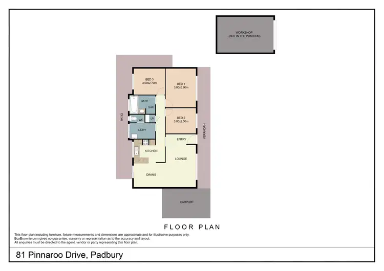 Floorplan of Homely house listing, 81 Pinnaroo Drive, Padbury WA 6025