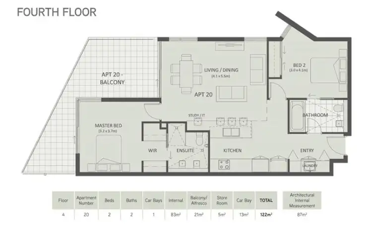 Floorplan of Homely apartment listing, 20/55 Riversdale Road, Rivervale WA 6103