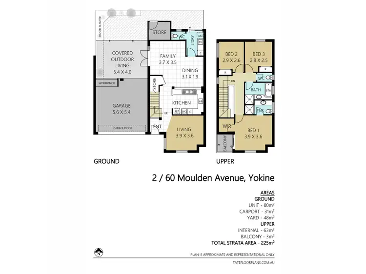 Floorplan of Homely townhouse listing, 2/60 Moulden Avenue, Yokine WA 6060