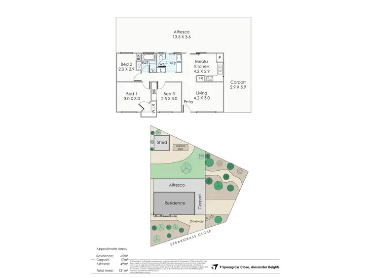 Floorplan of Homely house listing, 9 Speargrass Close, Alexander Heights WA 6064