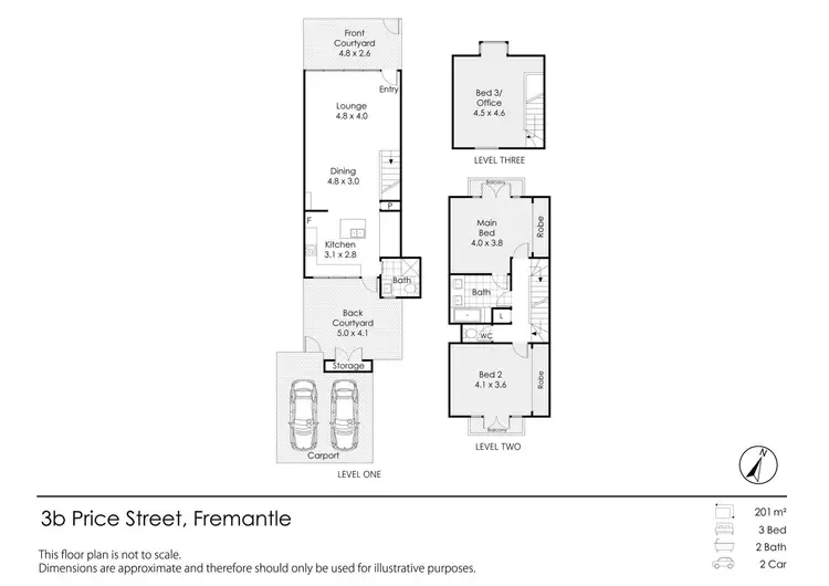 Floorplan of Homely house listing, 3B Price Street, Fremantle WA 6160