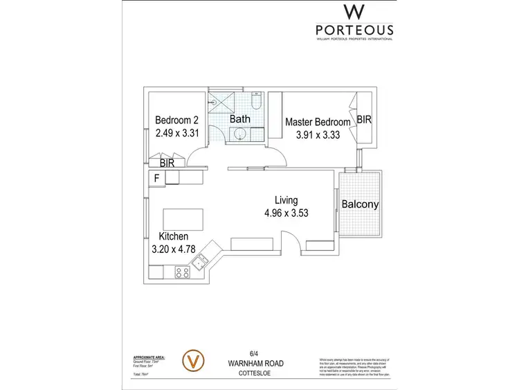 Floorplan of Homely apartment listing, 6/4 Warnham Road, Cottesloe WA 6011