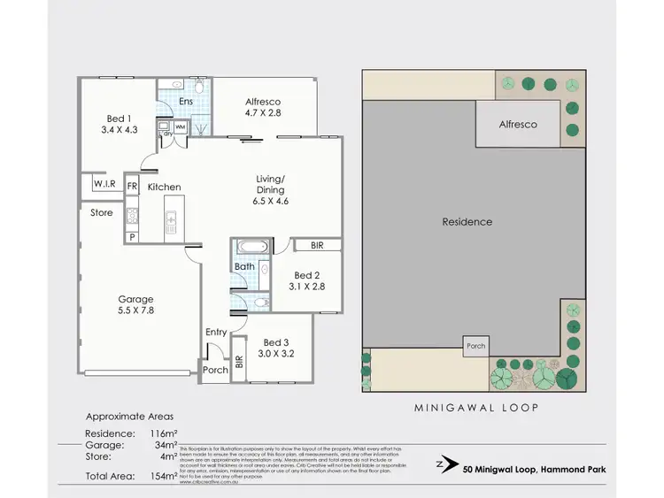 Floorplan of Homely house listing, 50 Minigwal Loop, Hammond Park WA 6164